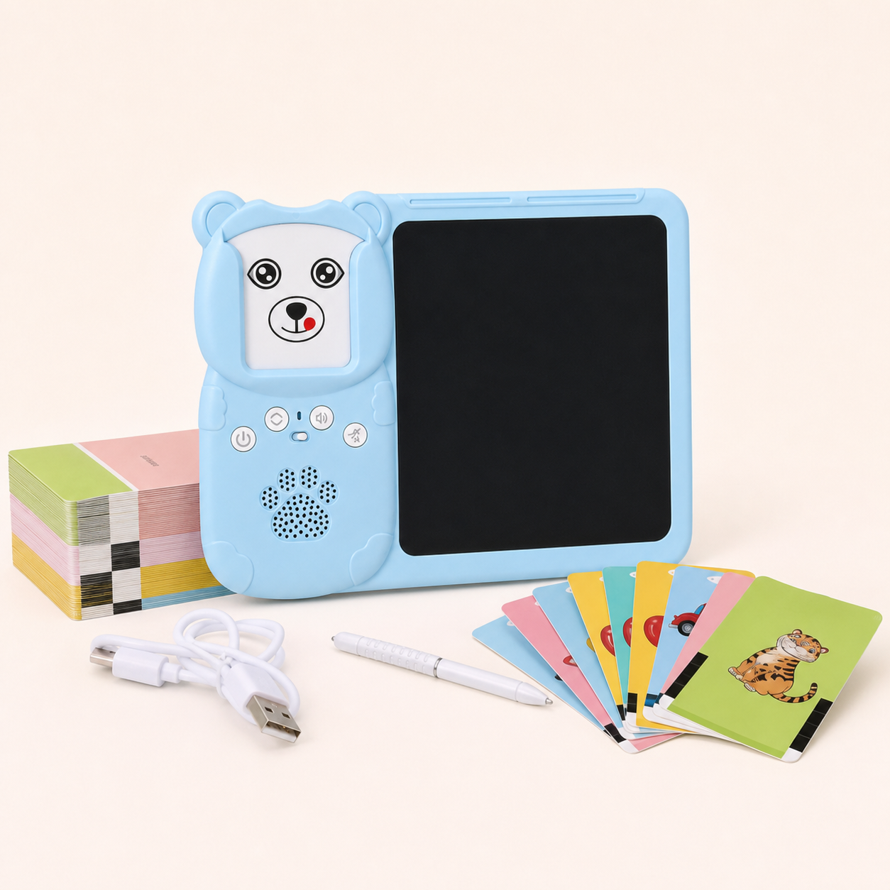 Nuvia Learn & Draw complete learning set with reader, LCD tablet, cards, stylus and charging cable