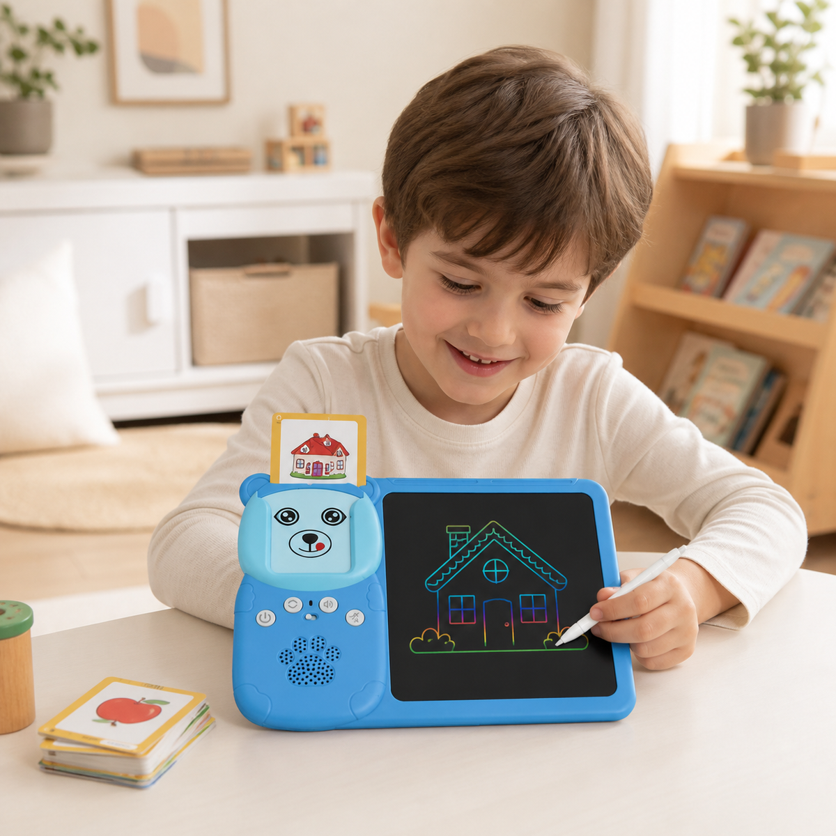Child learning through play with Nuvia Learn & Draw