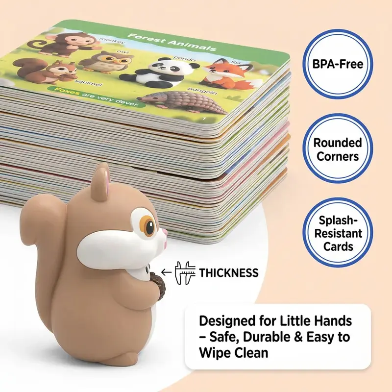 Smart Squirrel reader and rounded learning cards