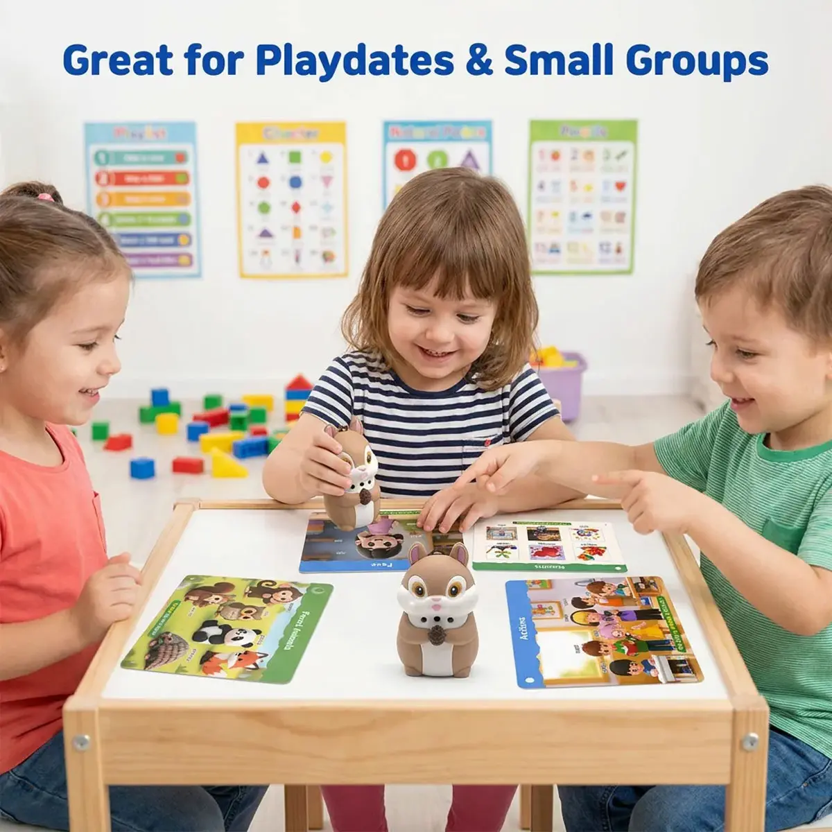 Children using Smart Squirrel learning cards together